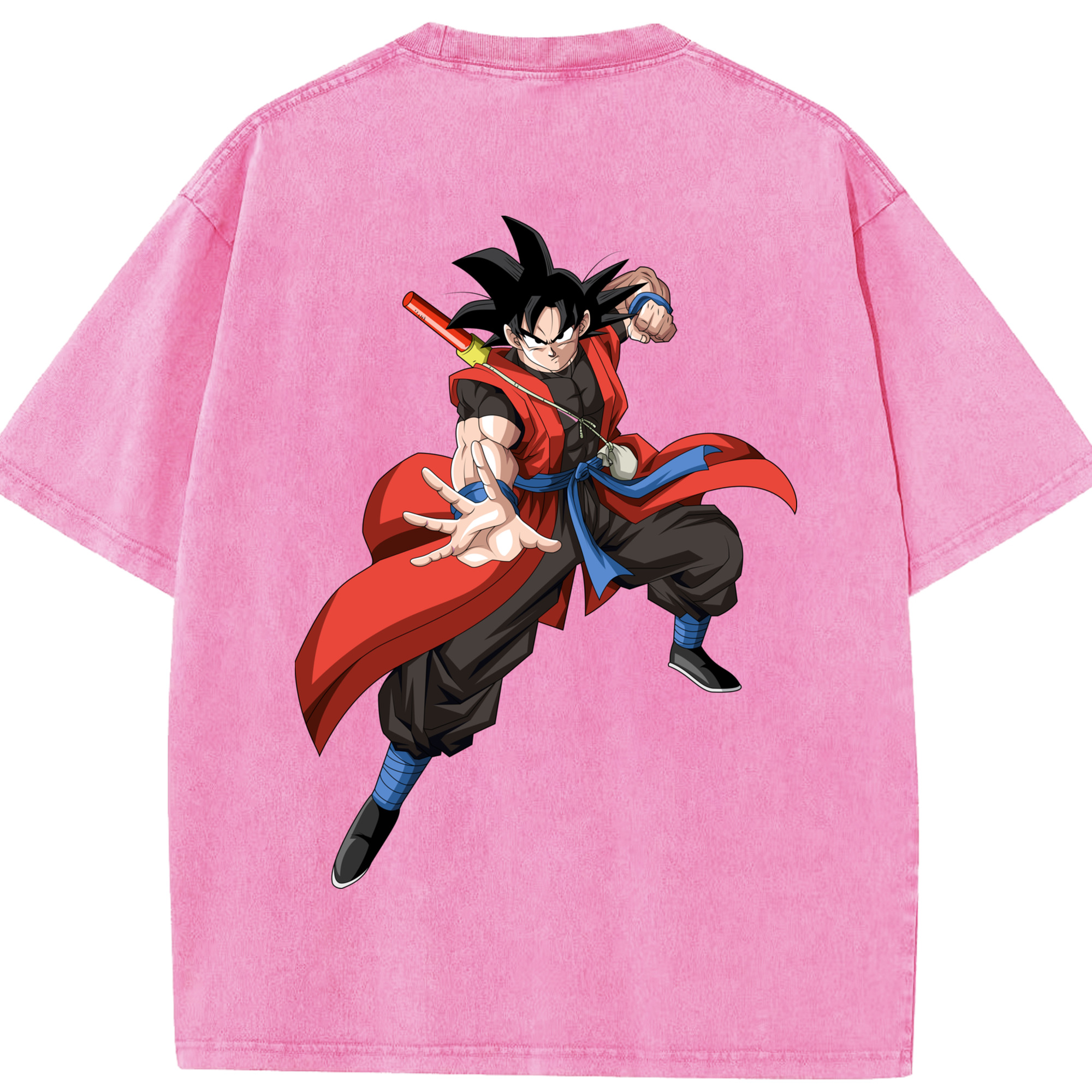 （画像用） ドラゴンボール 孫悟空（そん ごくう）Son Goku カカロット DRAGON BALL Kakarotto 綿100% ヴィンテージ風 半袖Tシャツ（背面プリント）